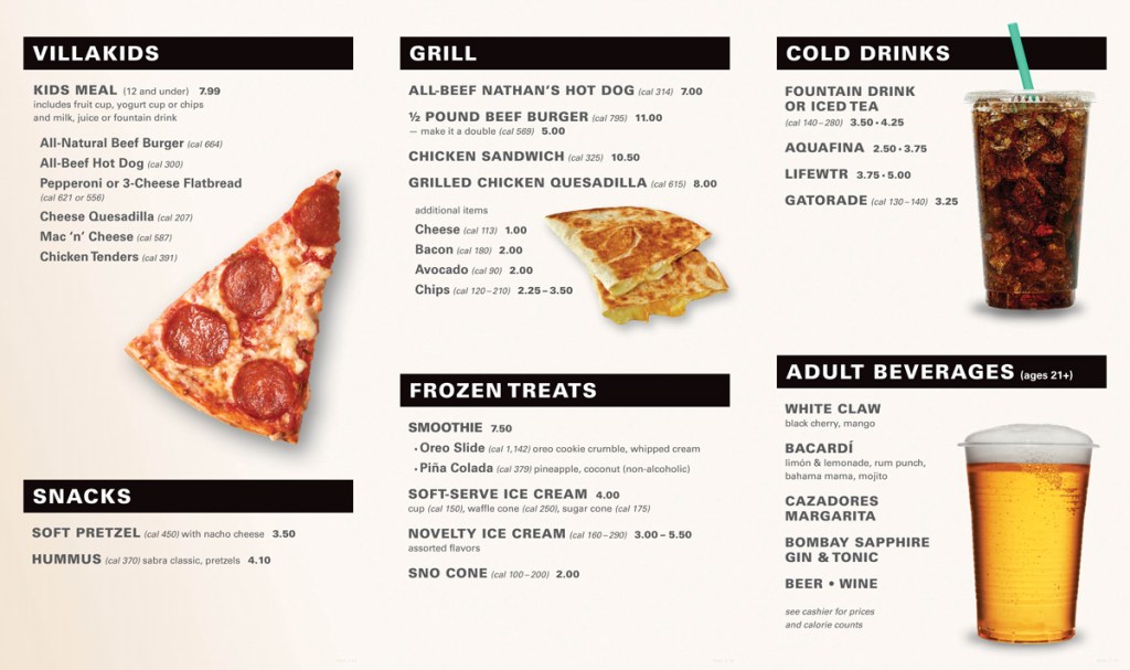 pool menu
